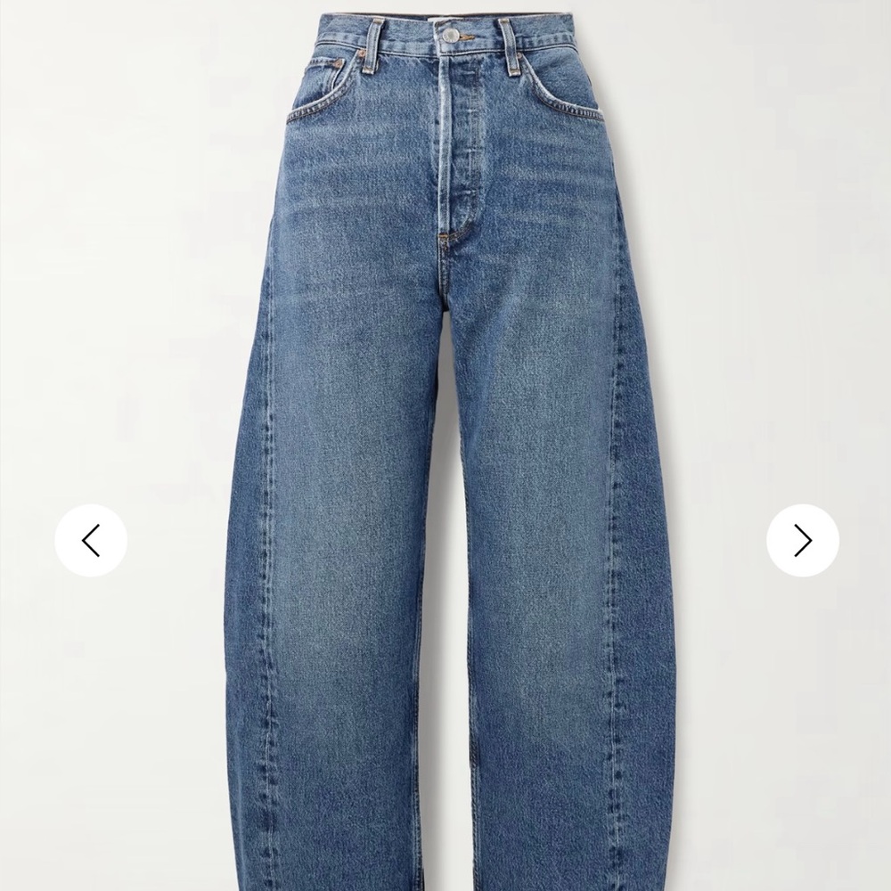 Agolde a golde Luna barrel Blue Wide Leg Jeans distressed 27